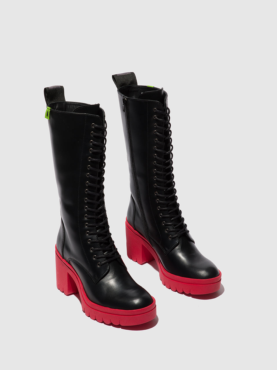 Tunder Black (Red Sole) Fly London Lace-up Boots Women's Boots | 853204MOS