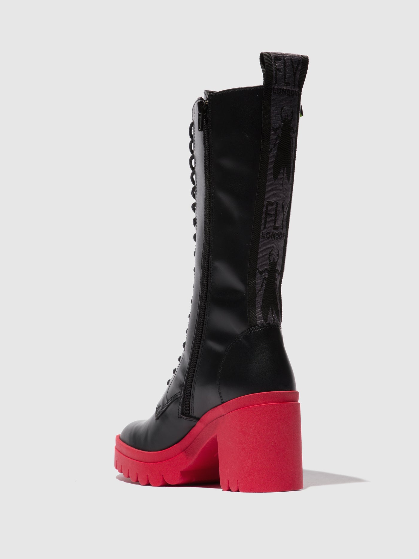 Tunder Black (Red Sole) Fly London Lace-up Boots Women's Boots | 853204MOS