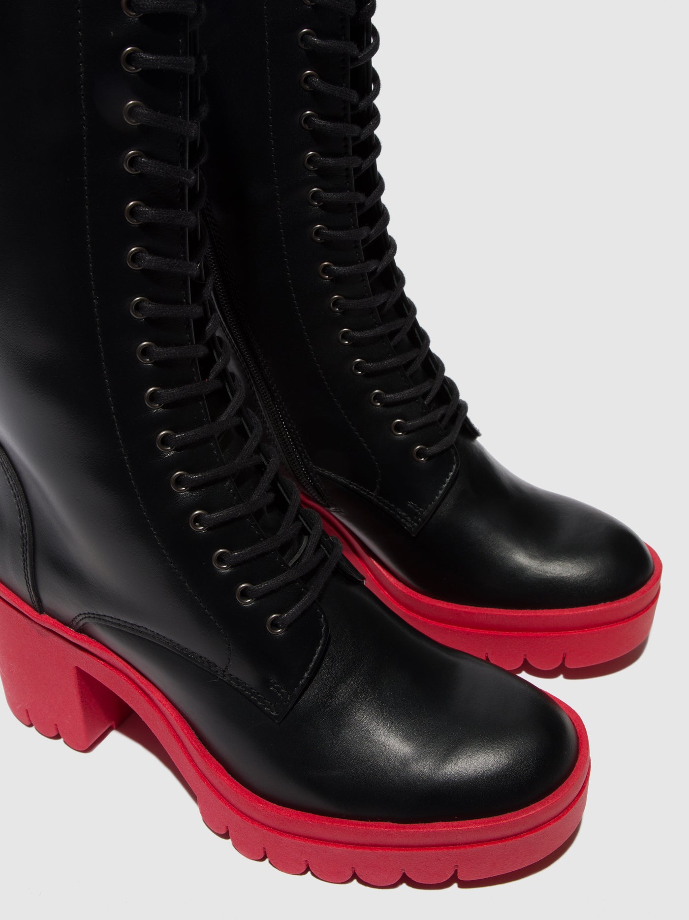 Tunder Black (Red Sole) Fly London Lace-up Boots Women's Boots | 853204MOS