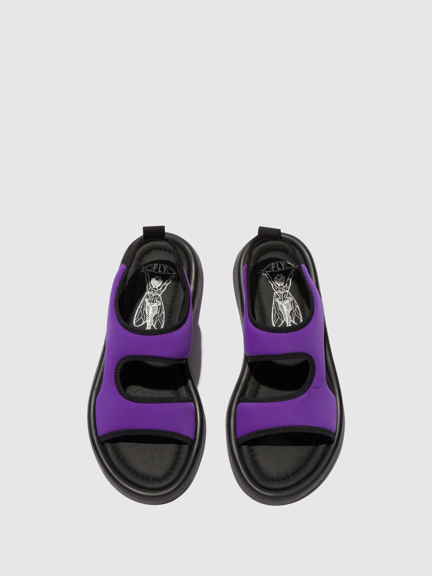 Viola/Black Fly London Sling-Back Sandals Women's Sandals | 842160BNI