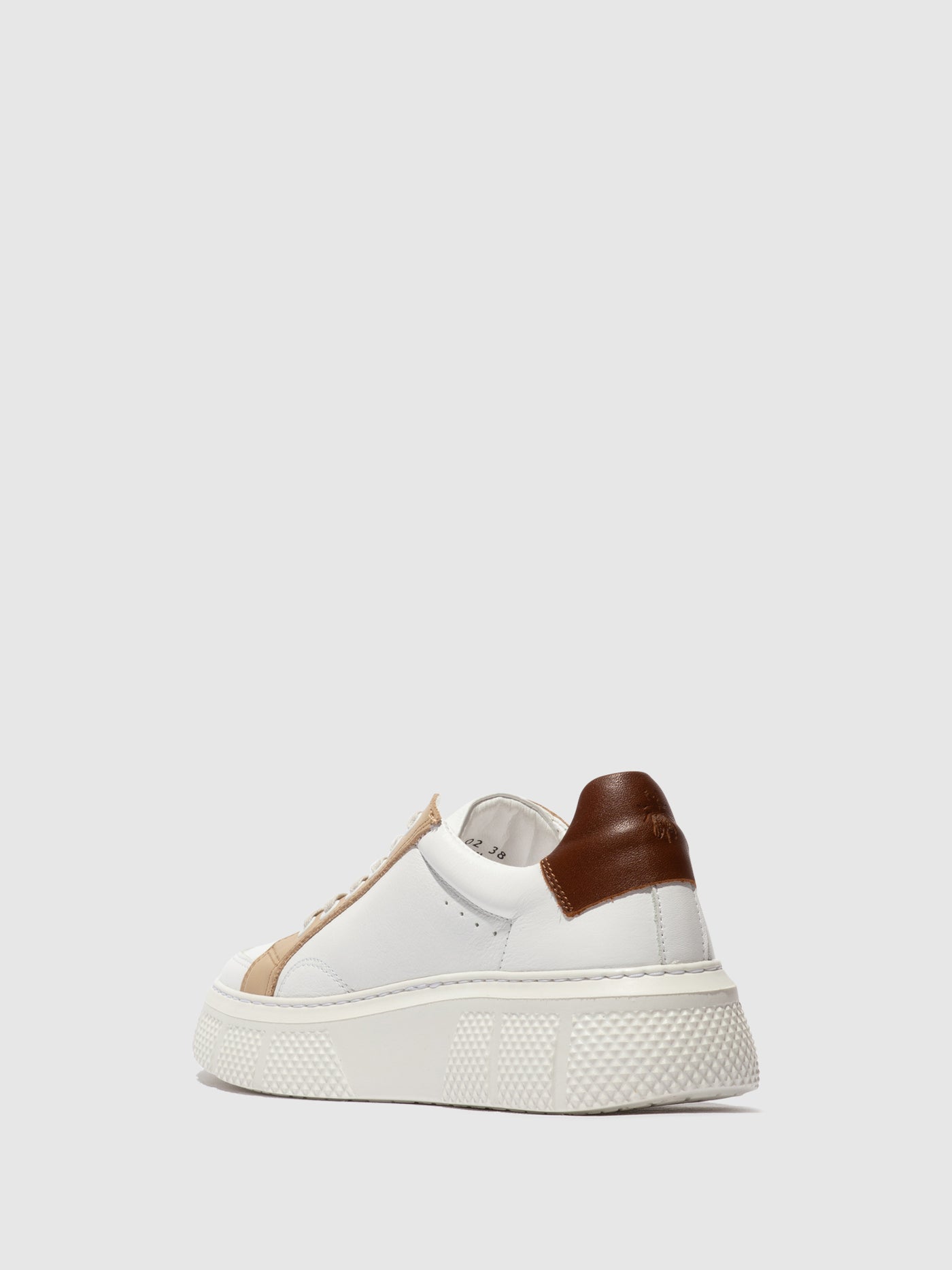 White/Beige/Cognac Fly London Lace-up Men's Sneakers | 864157MHV