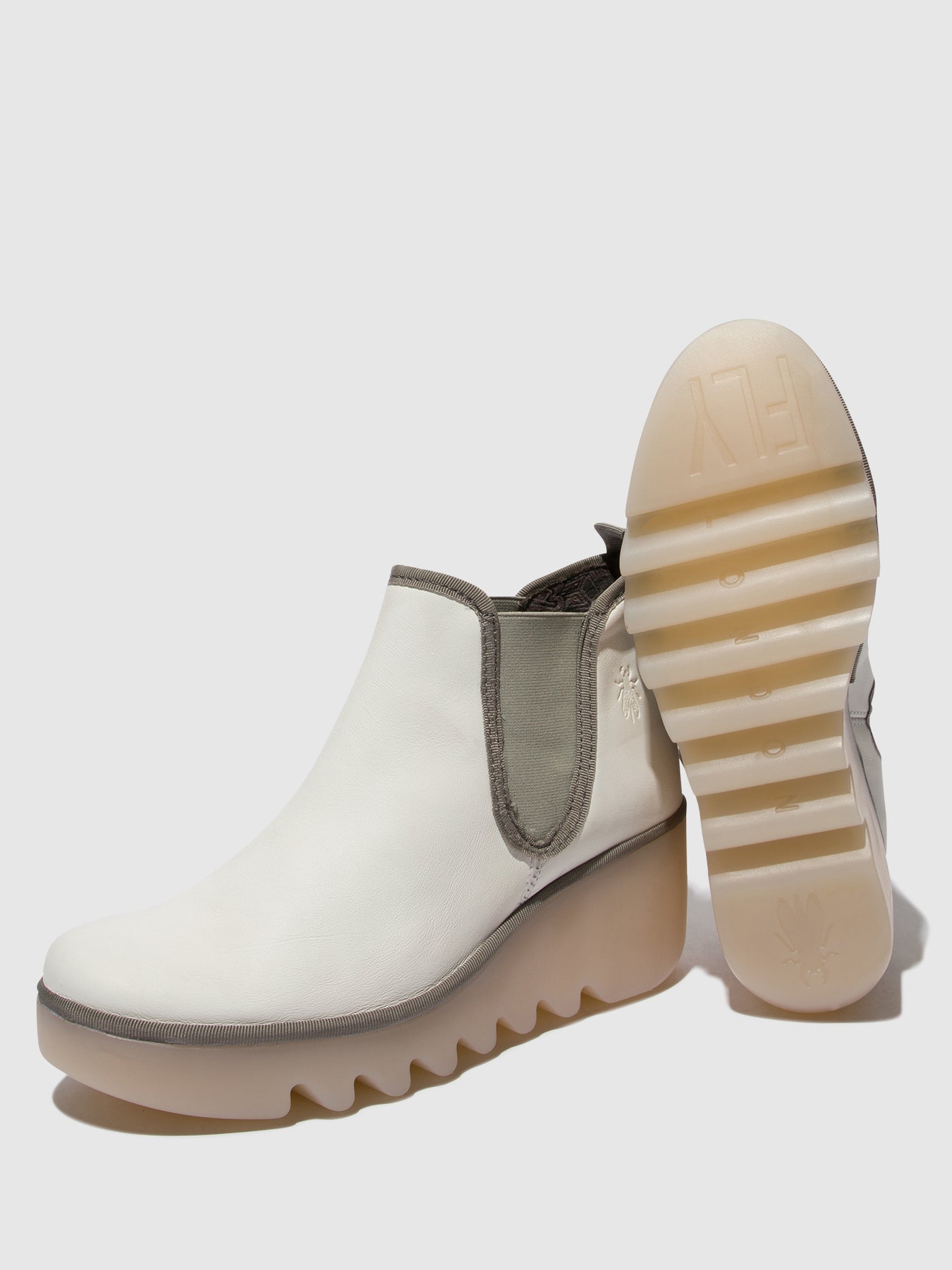 White (Milky Sole) Fly London Chelsea Boots Women's Ankle Boots | 109376ZDW