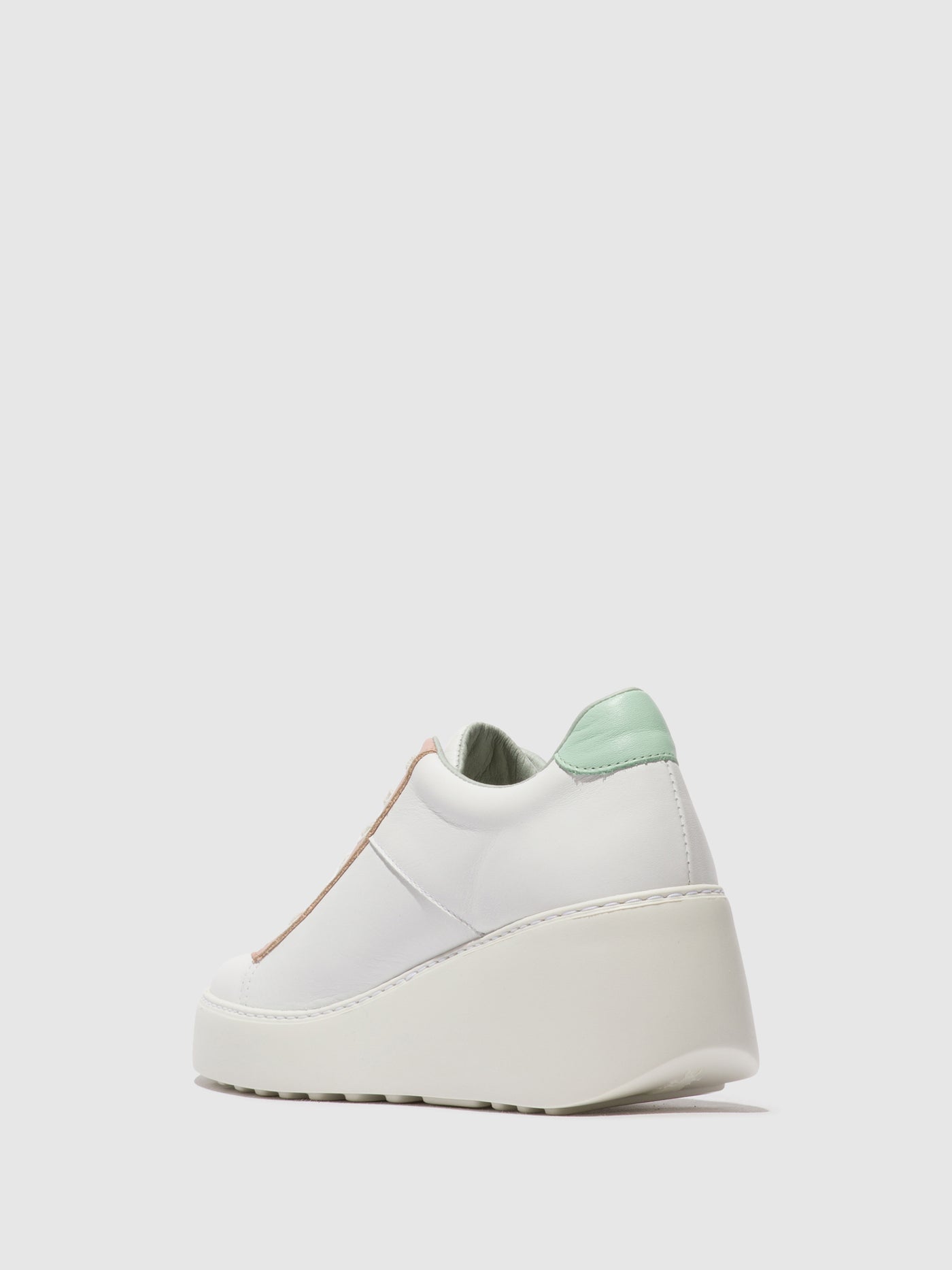 White/Nude/Mint Fly London Lace-up Women's Sneakers | 973286OJW