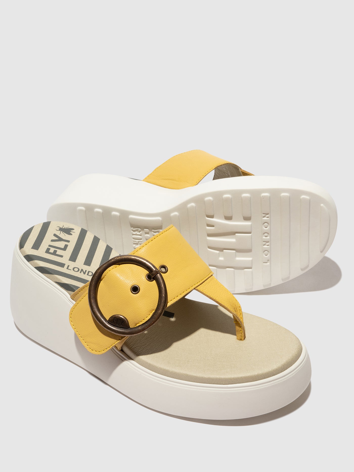 Yellow Fly London Buckle Women's Mules | 283169JOG